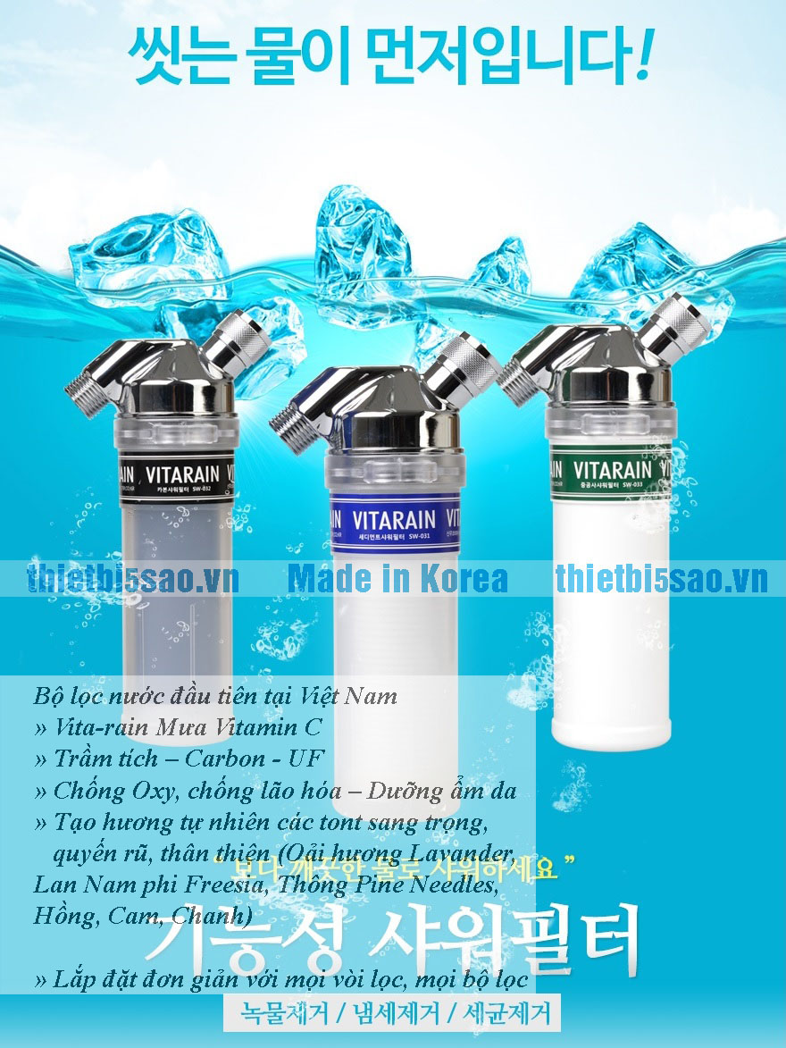Thiết bị lọc nước tại vòi Vitamin C dưỡng chất bảo vệ chăm sóc da, chính hãng VitaRain Hàn Quốc